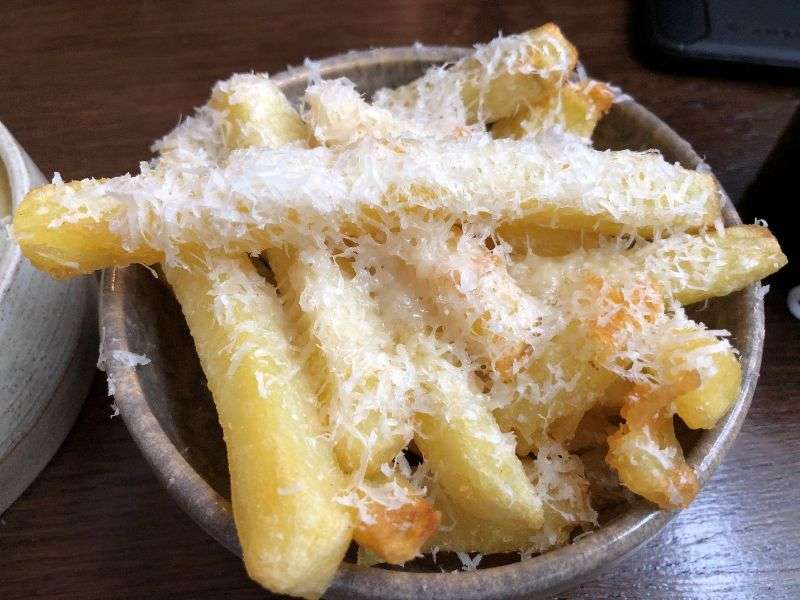 Chips and parmesan side dish Chips and parmesan side dish