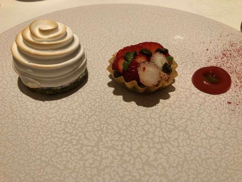 The strawberry tart and baked Alaska The strawberry tart and baked Alaska