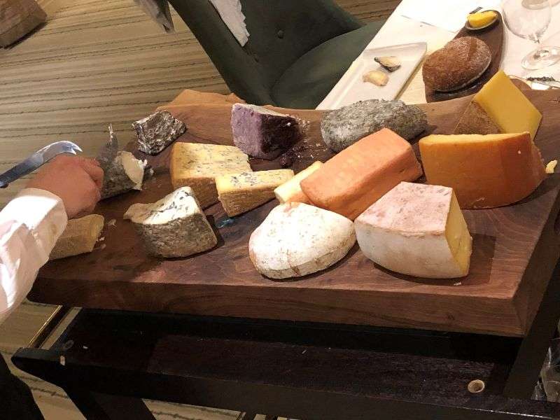 The cheese trolley is available at a supplement of £17.50