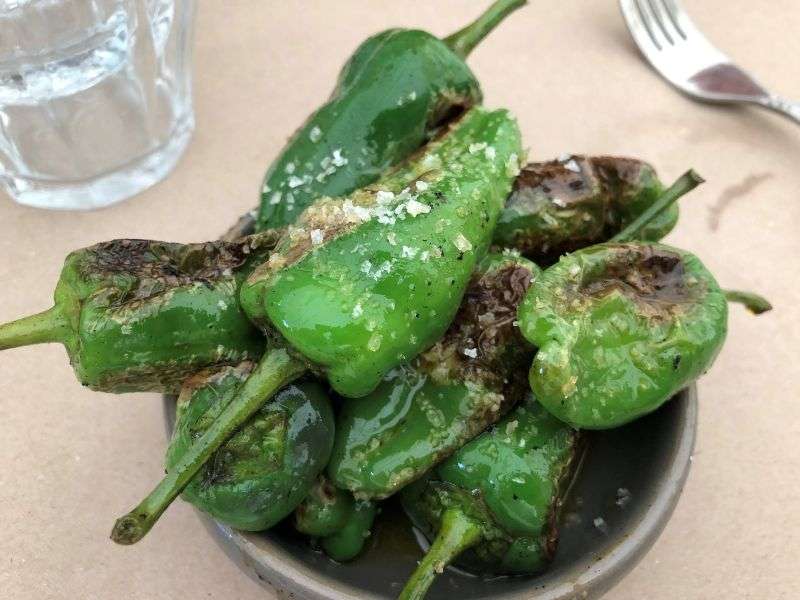 Hot Padron peppers, sea salt and olive oil