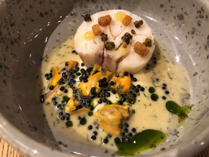 Poached Atlantic cod loin