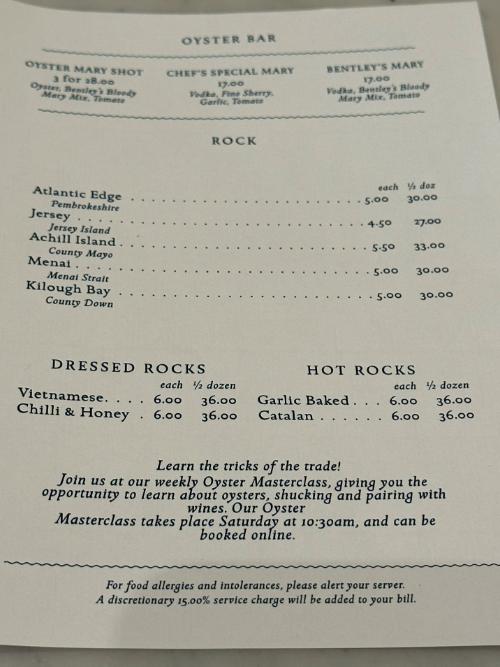 The Gastronome Restaurant Reviews - Bentley’s Oyster Bar and Grill, 11 – 15 Swallow Street, London, W1B 4DG